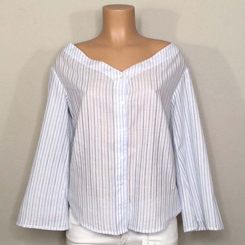 Blue and white stripe top. NWOT